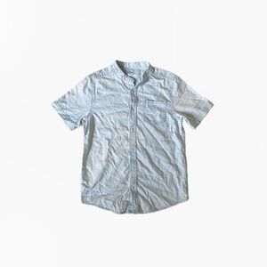 Wonder Nation Light Blue Button Flannel Collar Summer Shirt, Boys Large (10-12)